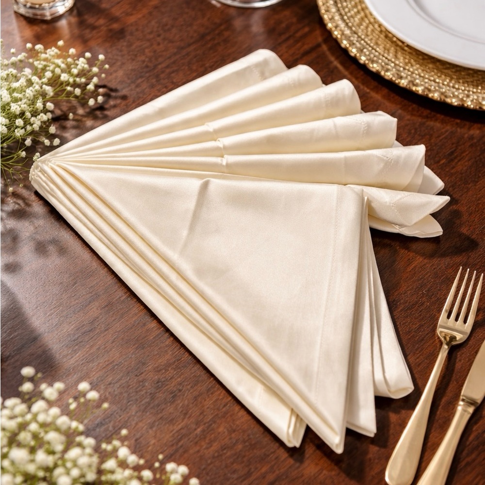 Elegant Cream 6 Napkin Set
